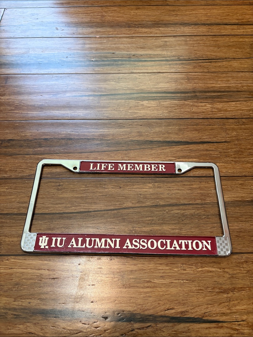 Indiana University Alumni License Plate Frame Hoosiers Life Member Bloomington - Picture 2 of 3
